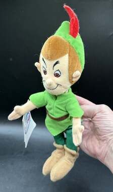 Disney Store Peter Pan Mini Bean Bag 8" New with Tags Rare! Clean!